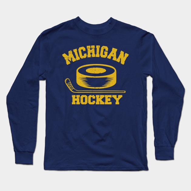 Michigan Hockey Long Sleeve T-Shirt by Pablo_jkson